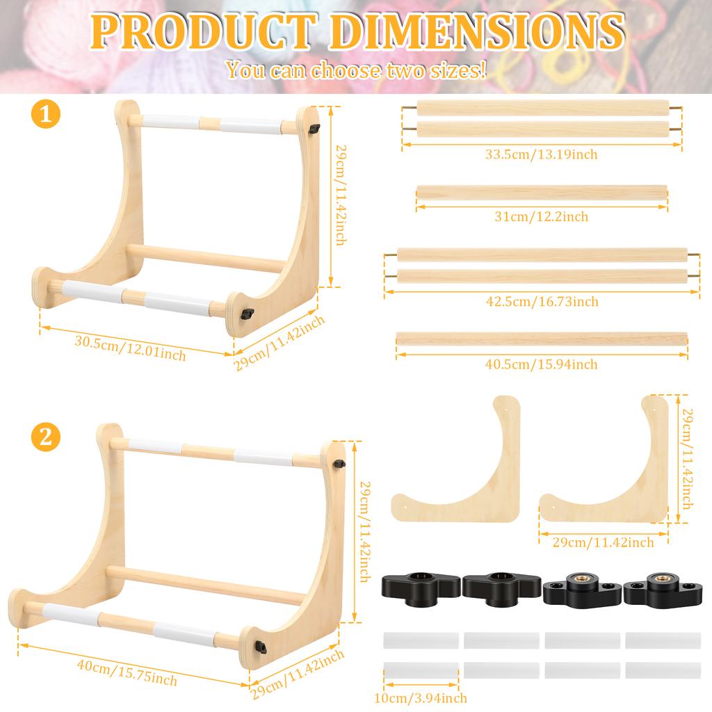 1 Set Wooden Cross Stitch Lap Stand Adjustable Embroidery Hoop Stands Cross Stitch Scroll Frame for Embroidery Sewing Supplies