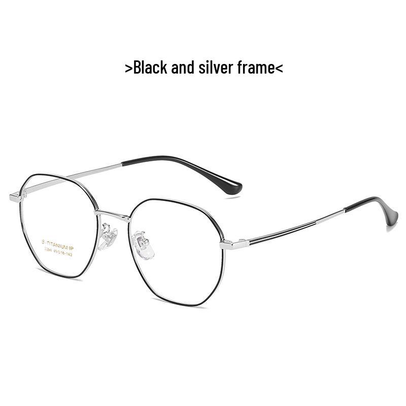 Black Full Frame Anti-Blue Light Prescription Glasses for Myopia - Unisex, Round Face.