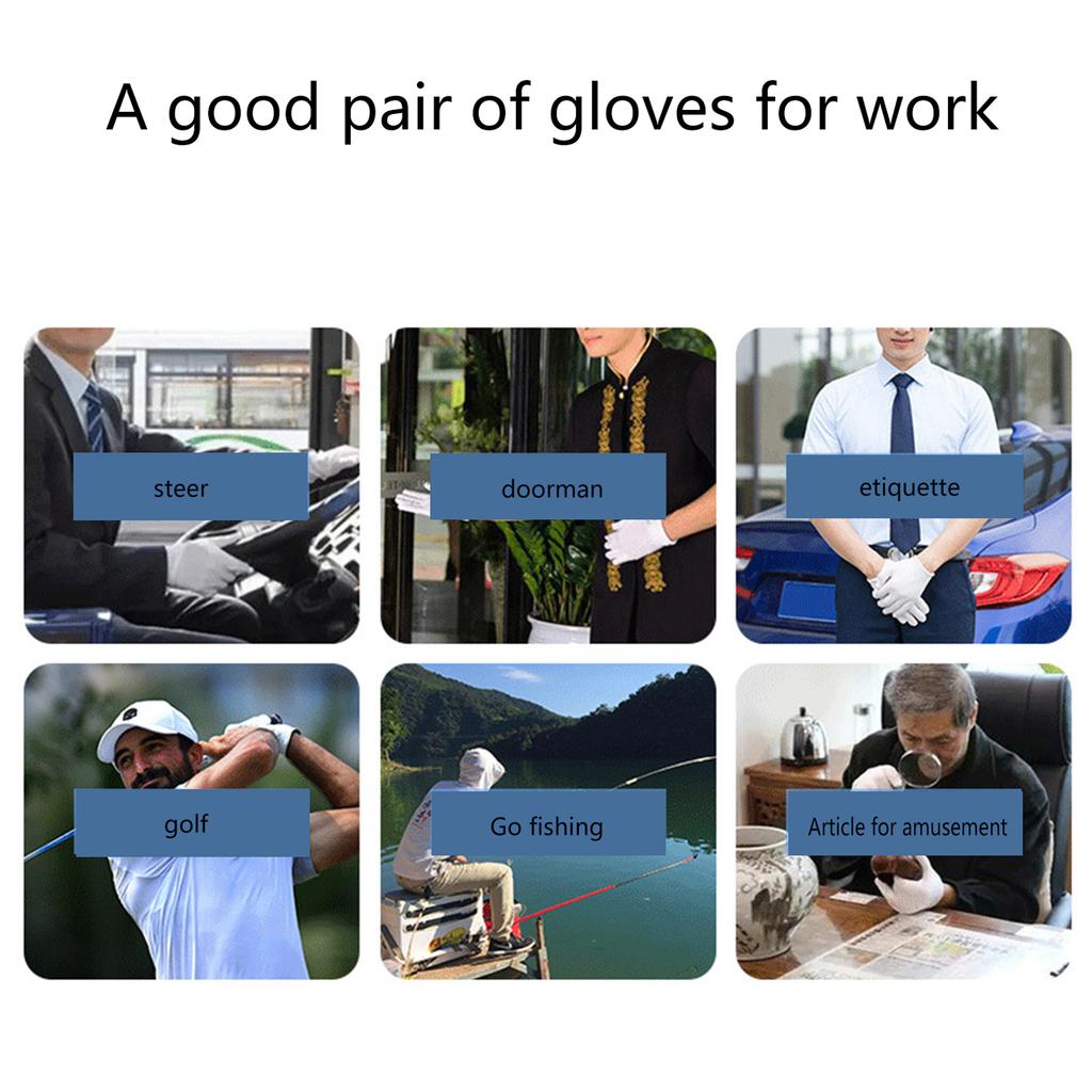 Adult White Gloves for Ceremony School Boys and Girls White Elastic Gloves for Dress Etiquette Gloves Stage Performances