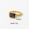 European and American Retro Zircon Ring for Women - 18K Gold Plated Stainless Steel Fashion Jewelry