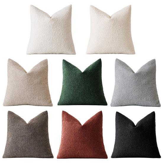 Textured Cushion Cover Boucle Cover, Cozy Throw Pillow Case, Decorative Solid Color for Sofa Couch Living Room Bedroom, 18 x Inch Cases