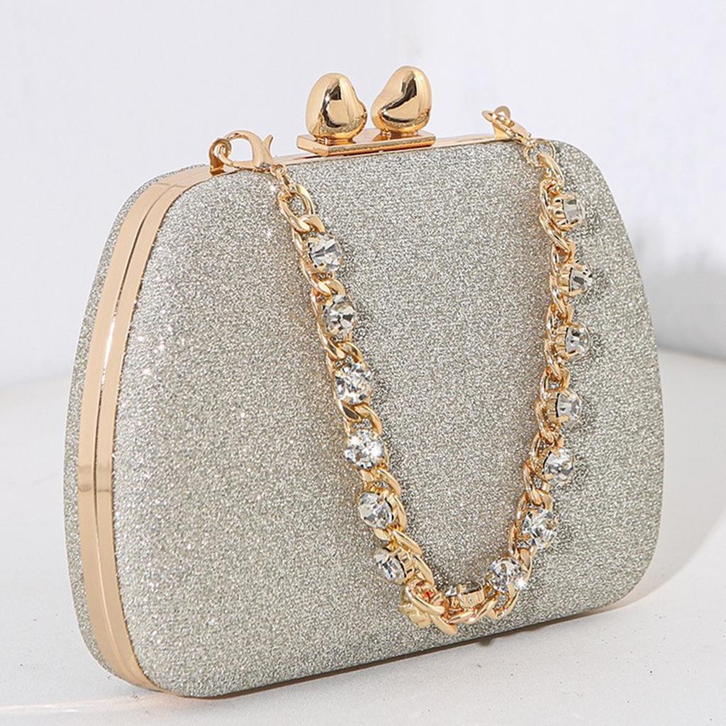 Luxury Square Rhinestones Evening Bags For Women Chain Shoulder Crossbody Bags Ladies Party Wedding Clutch
