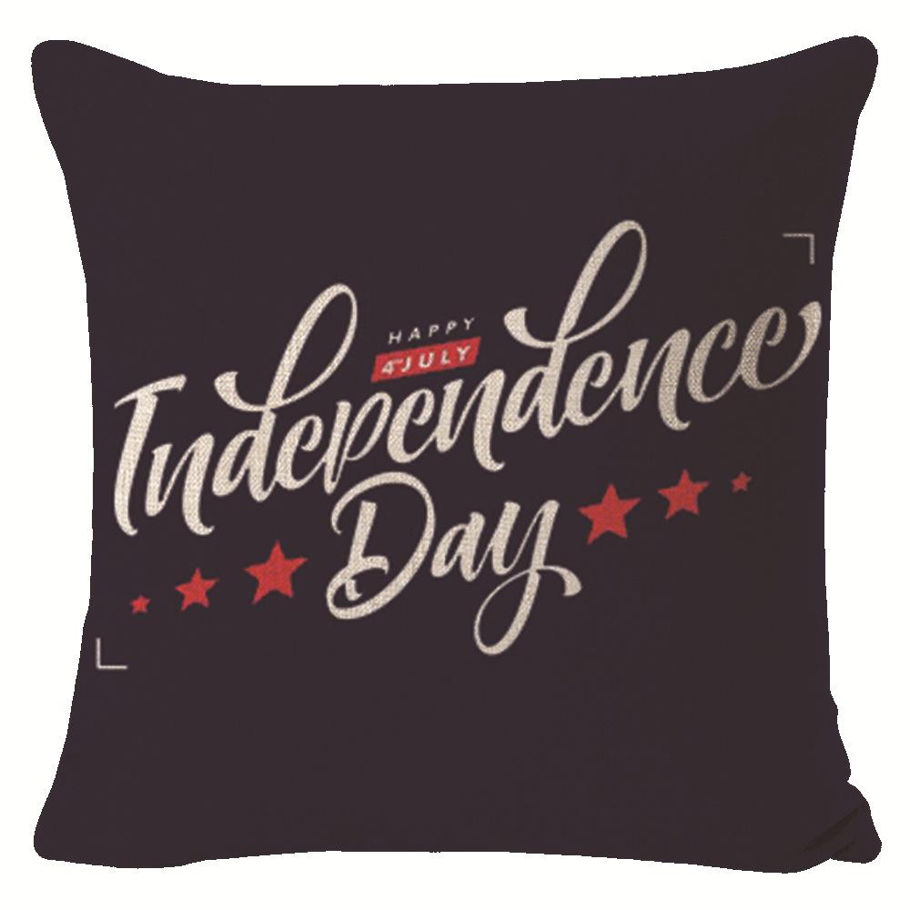 New American Independence Day Pillow Stars and Stripes Cushion Pillow Cover Festive Red and Blue Printed Letters One Piece