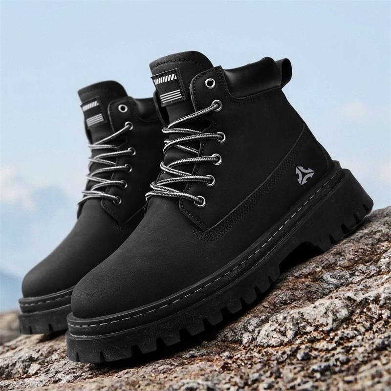 Ny mote Høst Og Vinter Høytopp for menn Martin Boots Studenter Mann Gutter Trending Soft Sole Arbeidssko Arbeidsbeskyttelse Martin Sneakers
