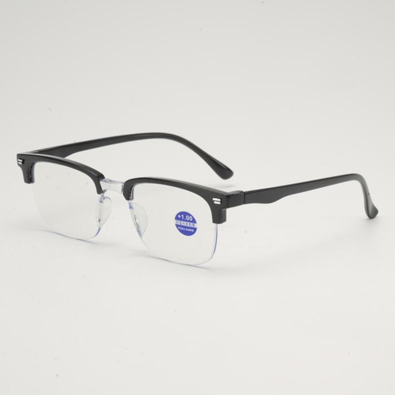 Half Rim Reading Glasses Smart Zoom Anti Blue Light Eyeglasses Lightweight Semi Rim Presbyopic Glasses For Daily Reading Use