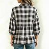 Women's Vintage Plaid Button Down Shirt Loose Fit Casual Blouse