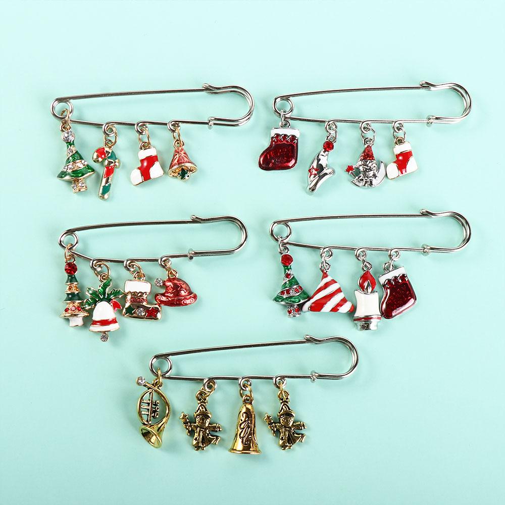 Decorative Santa Claus Jewelry Accessories Christmas Brooch Lapel Pin Brooches Christmas Buckle Pin