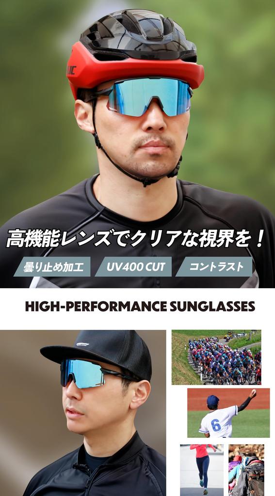 Sports UV Prescription Lens with Inner Suitable for Large Black Frame X Blue Lens [Gorix] Sunglasses, Anti-fog, Lightweight, Protection, Compatible,