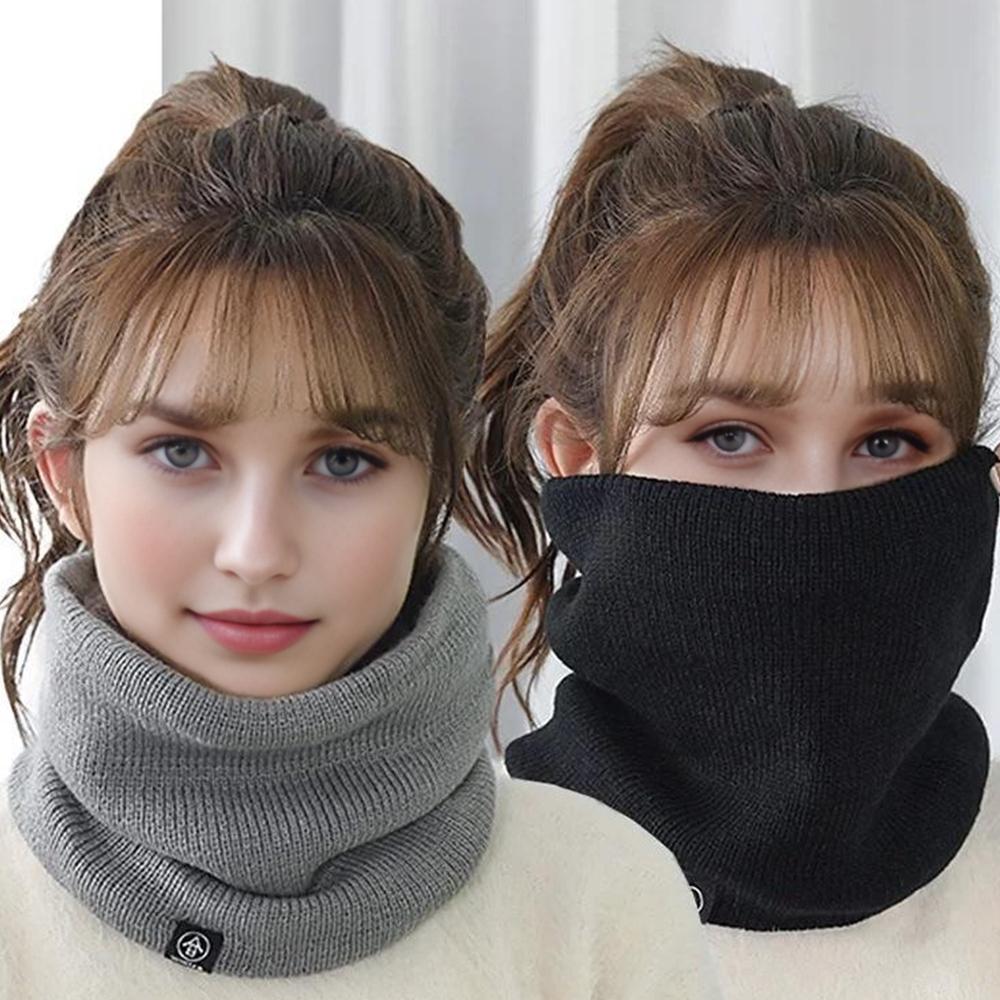 Two Piece Men's Windproof Set Outdoor Winter Autumn Scarf Gloves Collar and Cashmere Warm Knitted Scarf Set for Cycling Needs