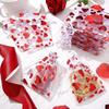 50/100Pcs Valentine's Day Wedding Party Gift Bags Love Heart Drawstring Organza Candy Cosmetic Jewelry Beads Packaging Pounches