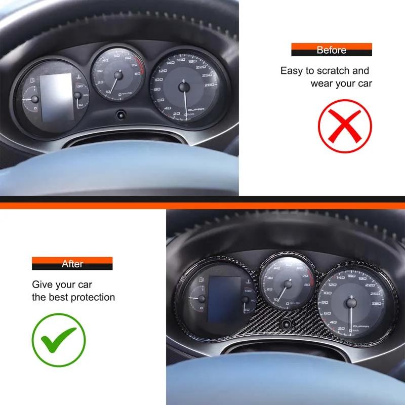 Soft carbon fiber For SEAT Leon MK2 2008-2012 Car Dashboard Tachometer Panel Decorative Cover Sticker Car Interior Accessories