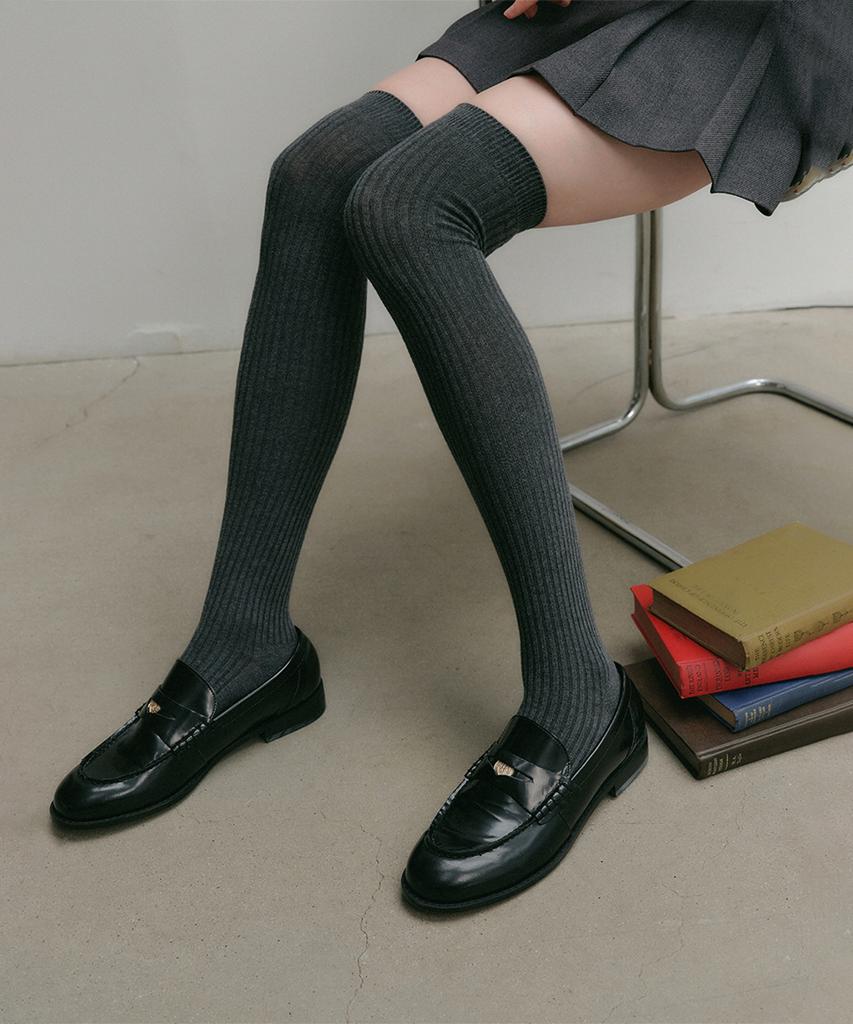 Lugkaeseuteu Asha Overknee Socks_Charcoal