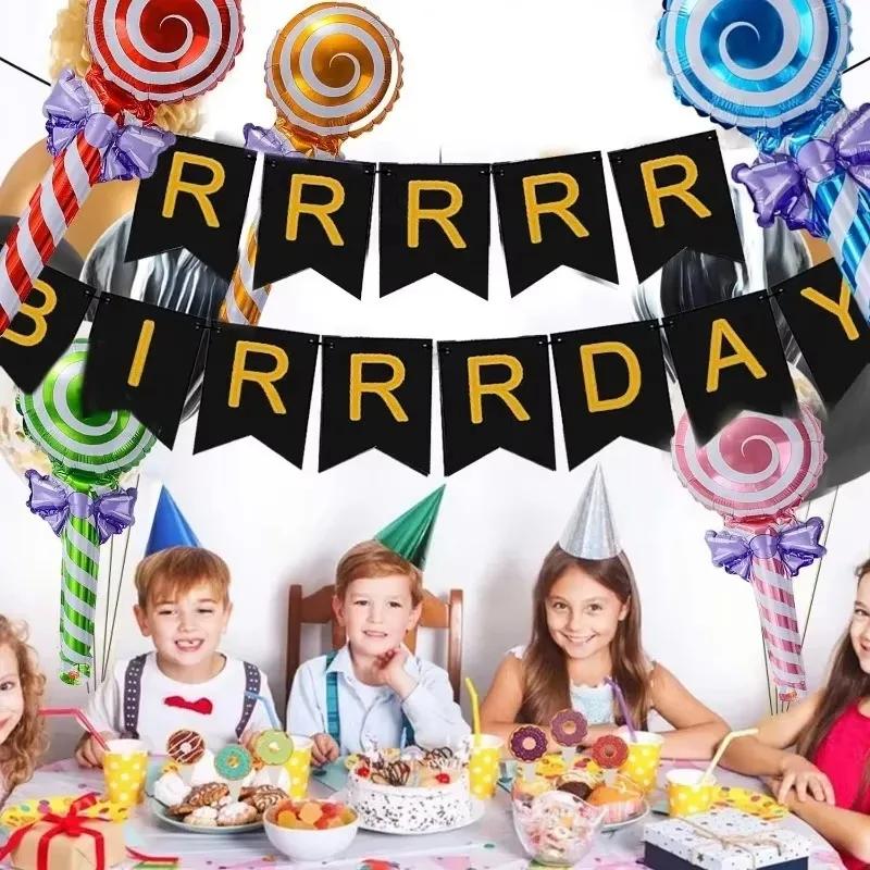 60/6pcs Balões Coloridos de Pirulito Folha de Alumínio Portátil Balões de Doce Natal Aniversário Decorações para Festa de Casamento