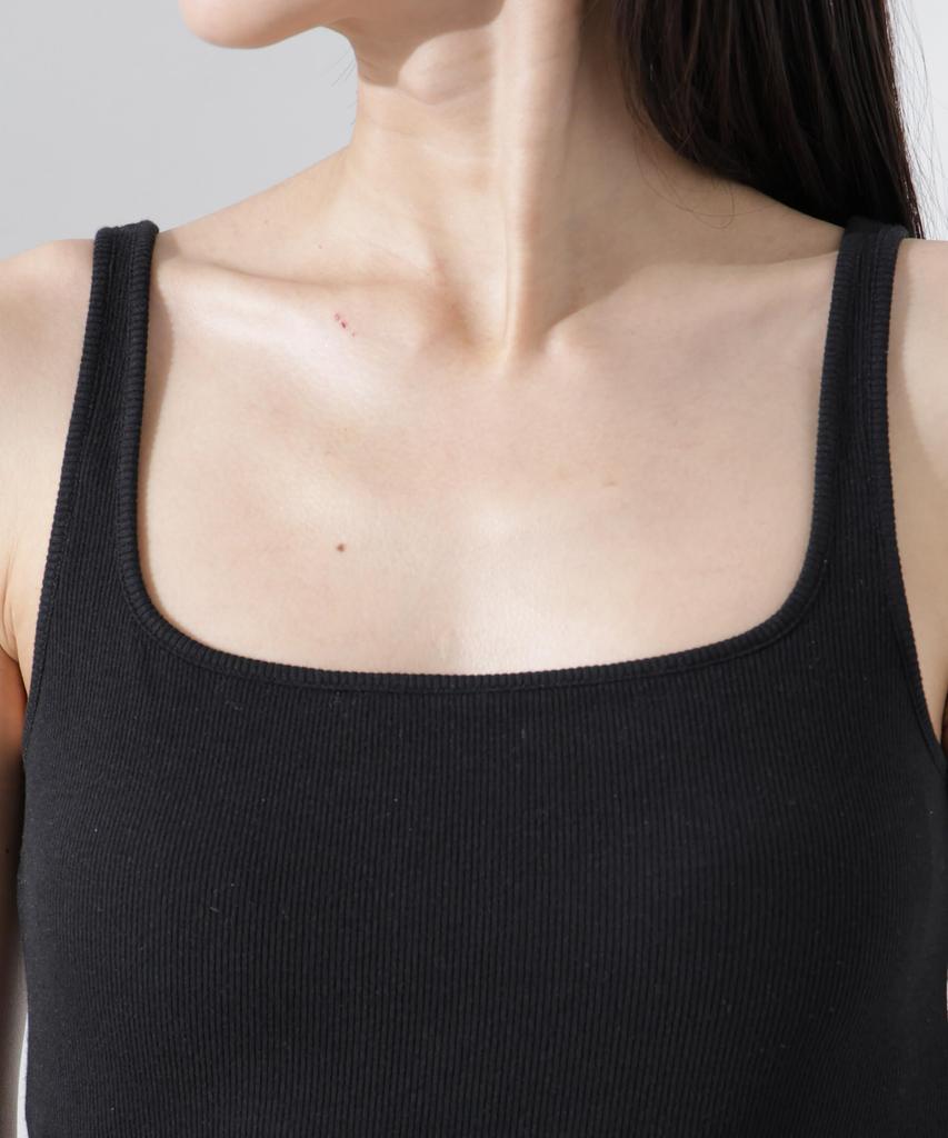 Nano Universe Antibacterial and Ribbed Tank Top with Size F Women's Odor-Resistant Cups, 021, Large, Gray, 673-5124305