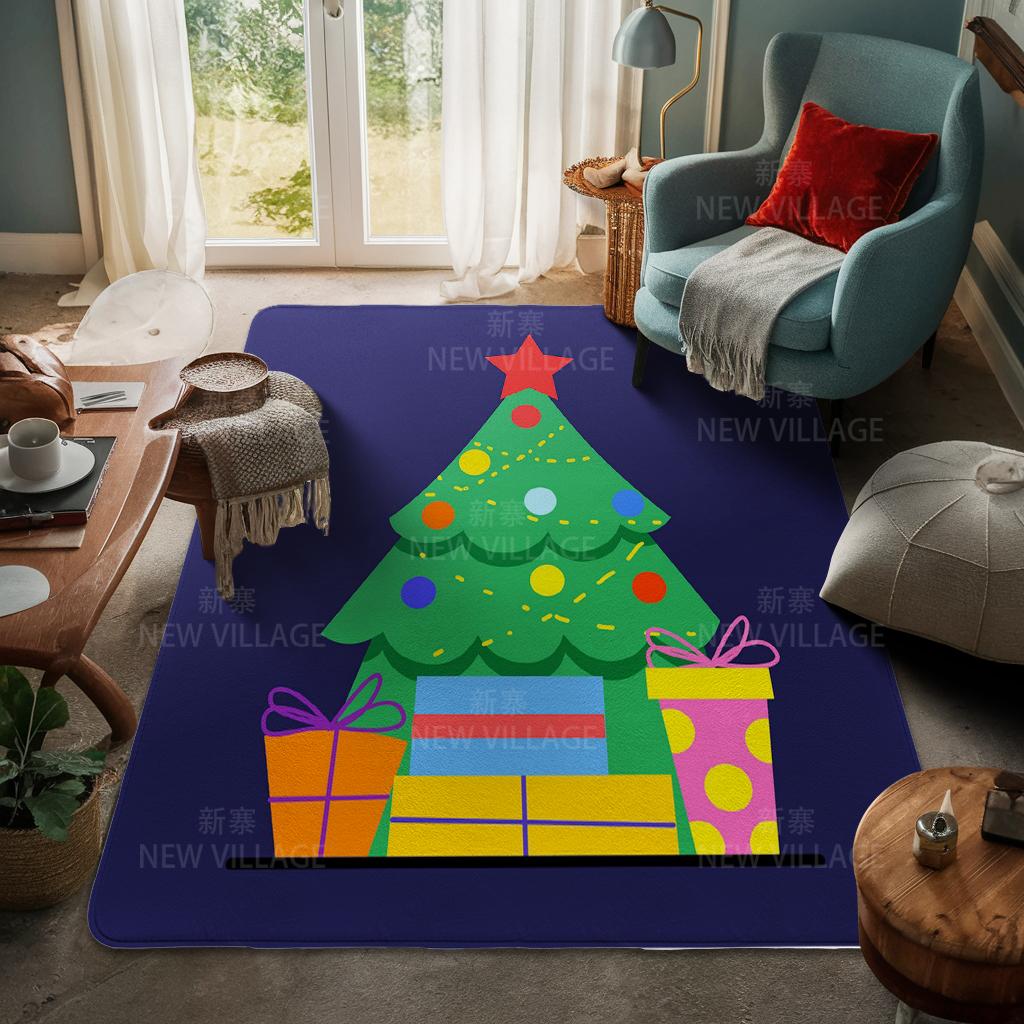 House Entrance Carpet Home Door Mat Living Room Bath Foot Bathroom Non-slip Water Absorption Rugs Bath Merry Christmas Winter