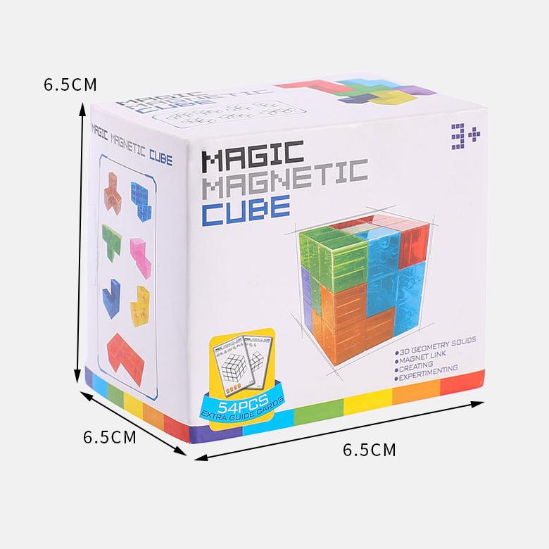 Magnetic Rubik's Cube Blocks Soma Cube Children's Magnetic Cube Magnet Iron Suction Puzzle Toys Lupin Block