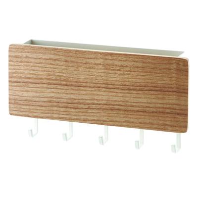Ideamall Key Hook, Key Hanger, Entryway Wall-Mounted Key Hook, Key Holder, Storage, Double-Sided Tape Included (Natural Wood)