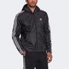 Adidas Originals Trefoil Lock Up Wb Striped Embroidered Hooded Sports Jacket Men Jacket Black HC2006