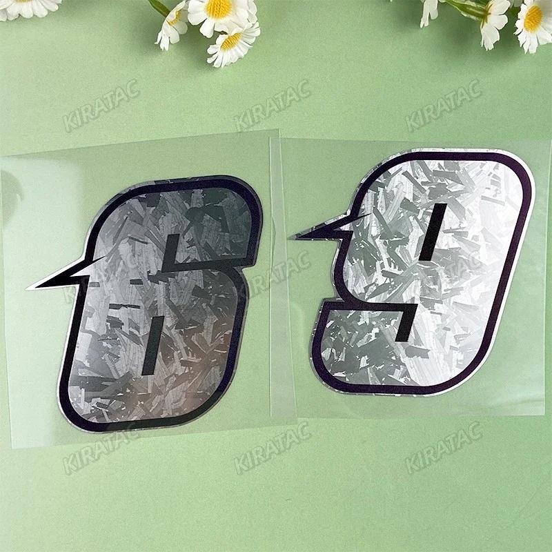 1PC Silver Carbon Fiber Arabic Numerals Motorcycle Stickers Waterproof Vinyl Decals for BMW KTM YAMAHA Kawasaki Suzuki Honda