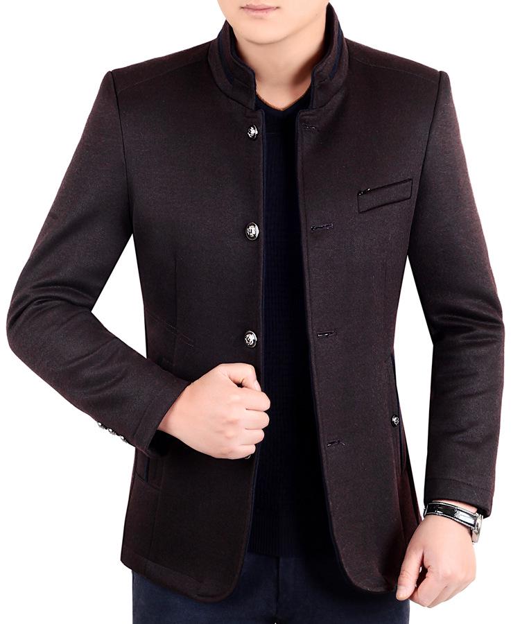 Men's Non-Iron Woolen Business Fashion Jacket Coat for Autumn-Winter