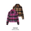 2024 Women's Winter Plaid Zipper Jacket - European & American Style, Long Sleeve, Versatile
