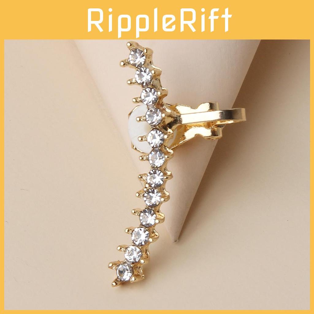 Trendy Metal Ear Cuffs With Artificial Gems For Anniversary And Business Promotions