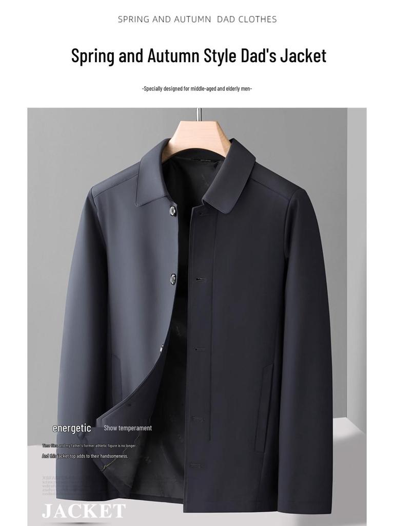 Middle-Aged and Elderly Men's Spring and Autumn Jacket – Ideal for 70-80-Year-Old Grandpa.