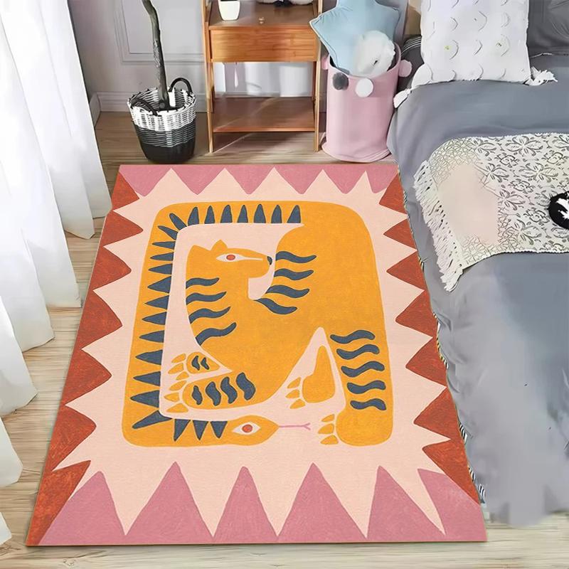 

Vibrant Geometric Animal Rectangular Rug for Bedroom Living Room Office Non Slip Washable Floor Mat Home Decorative Soft Carpet 40X60CM