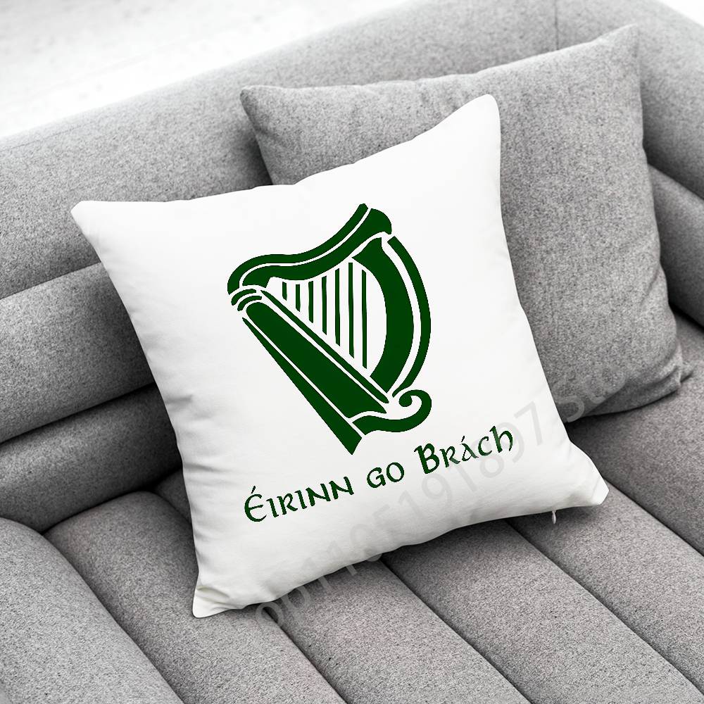 Ireland Flag Irish Harp Erin Go Bragh Throw Pillow Case For 50cm 40cm 55cm 45*45cm 30cm Square Bedroom Pillowcase Cover