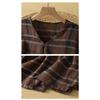 DIMANAF 2026 Summer New Plus Size Women T-Shirts Casual Blouse Shirts Lady Tops Tees Cotton Oversized Vintage Print Plaid