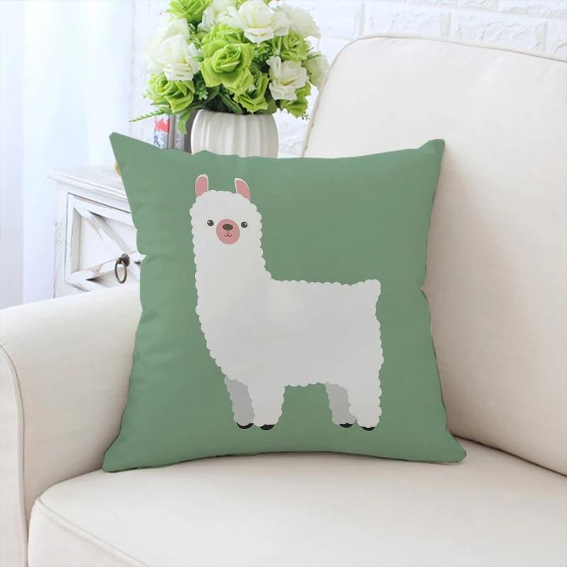 Cute Cartoon Alpaca Pillowcase Car Ornaments Office Living Room Sofa Home Pillowcase