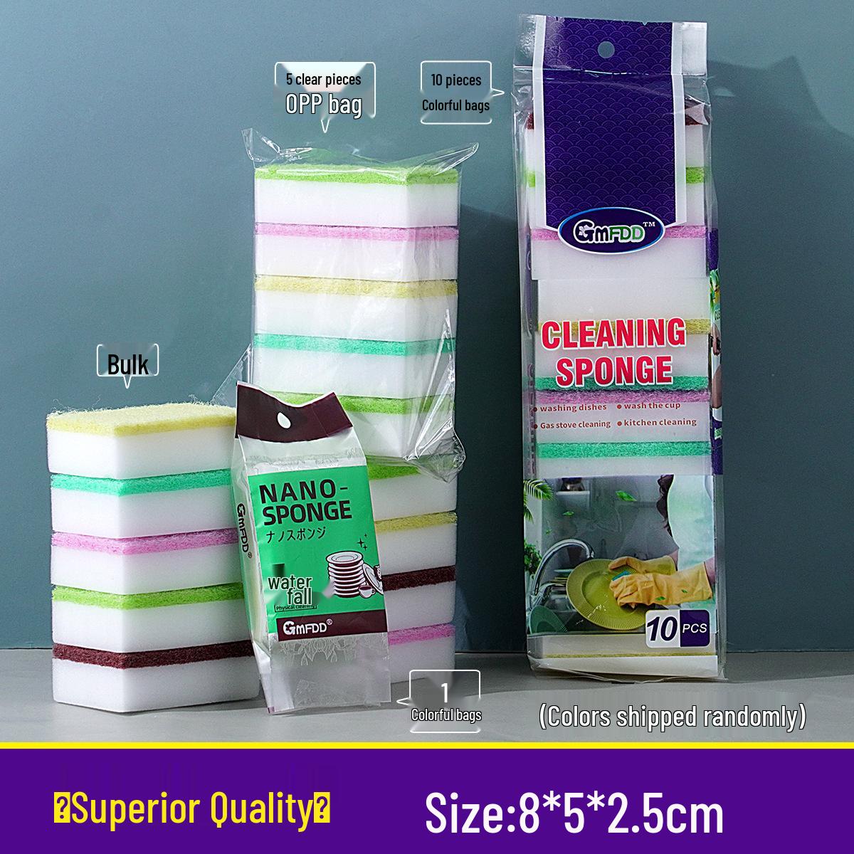 

Цветная нано губка для мытья посуды - Кухонный скраб и Волшебный ластик для мытья посуды и уборки 10 pieces English package