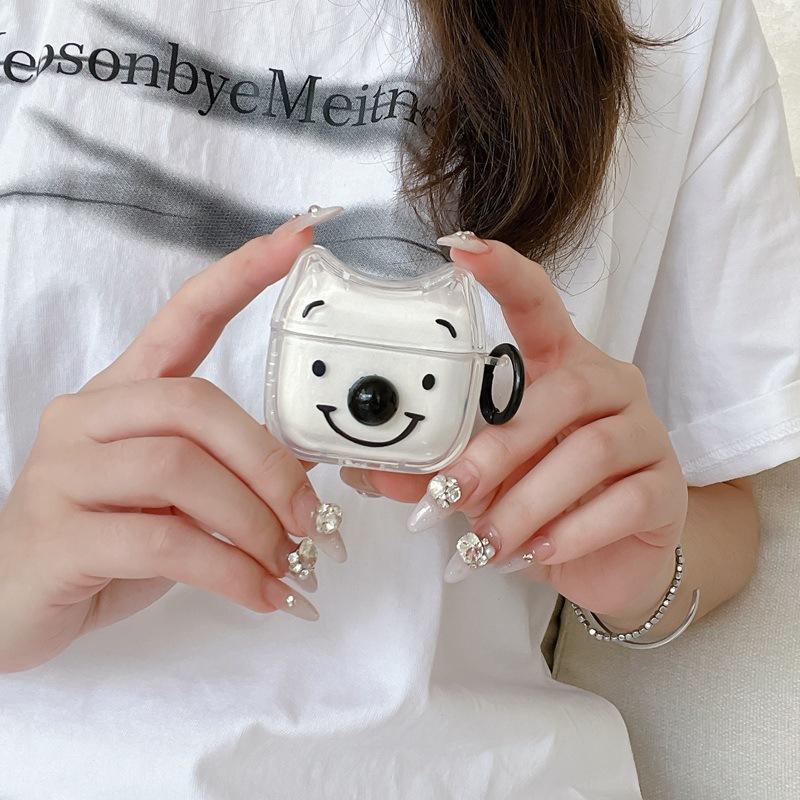 Cartoon Cute Bear Head Earphone Case for Apple AirPods 1 /1 Protective Cover One or Two Generations Anti-drop