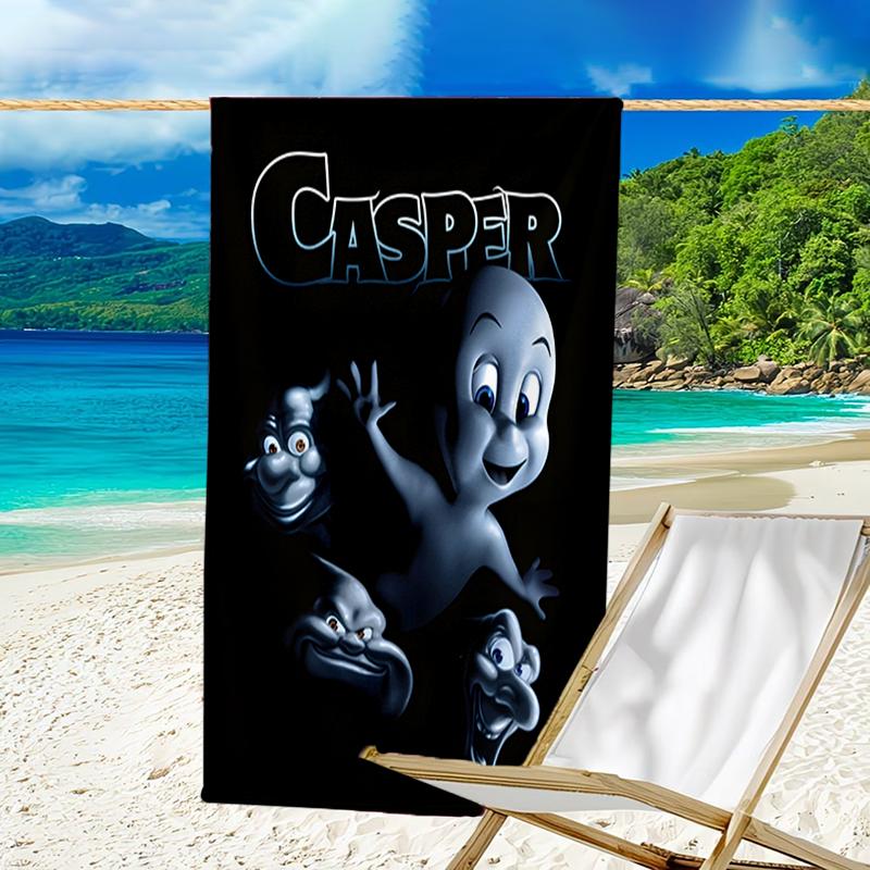 1pc Casper1 Beach Towel, Beach and Seaside Swimming Pool Equipment, Fashion Pattern, Rectangular, Travel Essentials