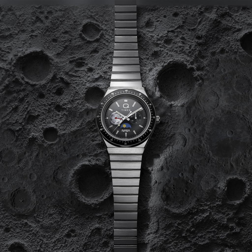 TIMEX Q X NASA Watch Quartz 50M Water Resistant Acrylic Black Dial TW2Y56700 Unisex
