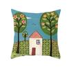 Home Decor Colorful Tree & Flower Pattern Pillow Covers Pattern Cushion Cover Suitable For Sofa Bedroom Car Pillow Cover