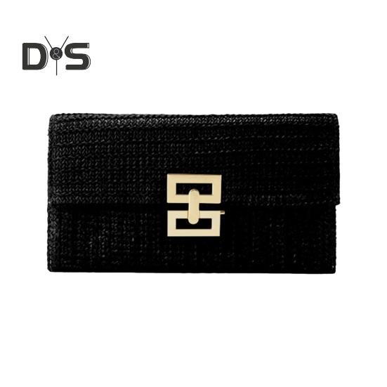 Naiste sidurikott ümbriku kujuga boheemlaslik kokkupandav kahekihiline õlgedest punutud ühevärviline kaasaskantav suvine rannapuhkuse käekott