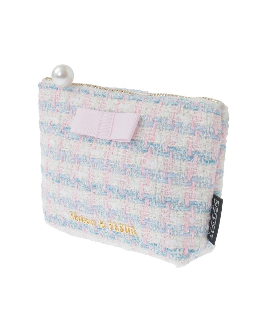 Maison de Fleur Women's Linton Tweed Pouch, Black