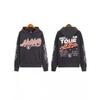 Unisex Retro Distressed Print Hoodie - Herbst/Winter Mode