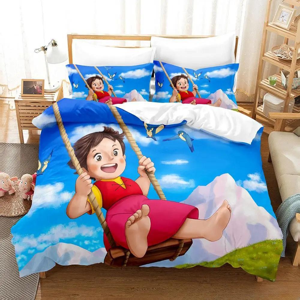 3D Print Anime Heidi, Girl of the Alps Bedding Set Single Twin Full Queen King Size Bed Set Adult Kid Bedroom Duvet cover Sets