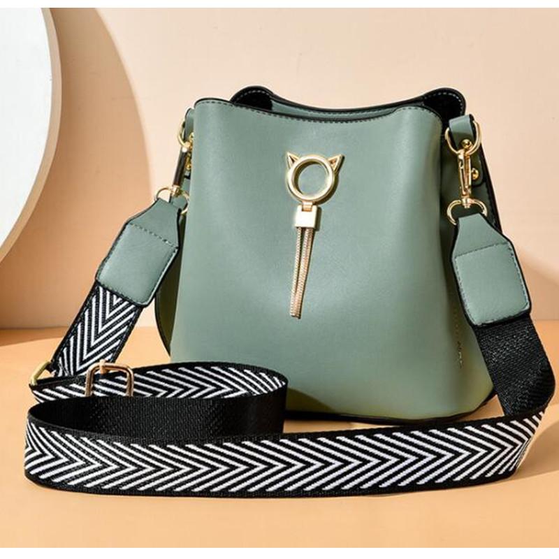 Geantă de damă din piele cu curea largă de calitate, de designer la modă, tip crossbody