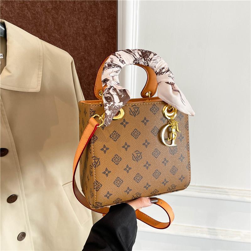 Premium bag New presbyopia contrasting color Princess Diana bag silk scarf portable shoulder women's bag