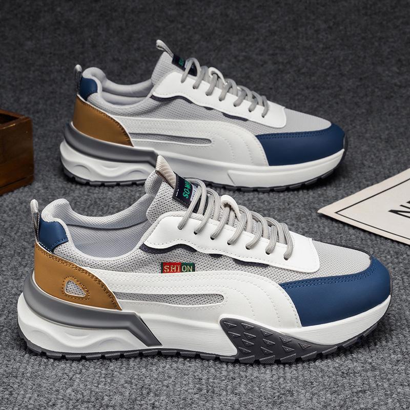 

Comfortable Thick Bottom Men s Shoes 2026 Autumn Winter Leather Patchwork Sports Casual Trendy Board Shoes Heightening Rubber... 39