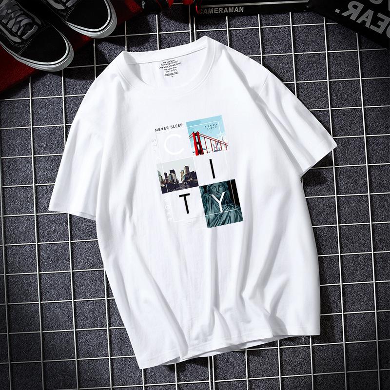 City 8 Colors Plus Size Men Short Sleeves Cotton T-shirt Casual Loose Tee