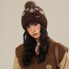Hat Women's Fashion Snowflake Range Knitted Wool Hat Autumn and Winter Windproof Warm Casual Hat