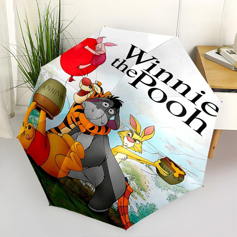 

Winnie the Pooh, Honey Themed Automatic Opening and Closing Umbrella, Brightly Colored 8-rib Portable Umbrella, Suitable for Men and Women,