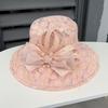 New bow lace eaves breathable sun hat women's spring and summer fashion versatile face cover sun hat