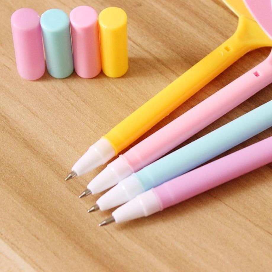 5 Pcs Cute Animal Fans Shape Ball Point Pen Ballpen Kids Students Prize Present School Supplies