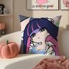 Japanese Anime PPanty  Stocking with Garterbelt Cushion Cover Pillowcase Short Plush Invisible Zipper Room Sofa Cushion Cover