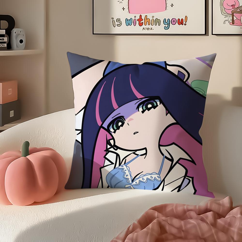 Japanese Anime PPanty Stocking with Garterbelt Cushion Cover Pillowcase Short Plush Invisible Zipper Room Sofa Cushion Cover